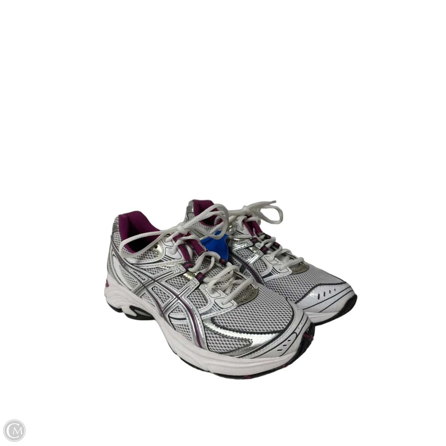 Shoes Athletic By Asics In Silver & White, Size: 7