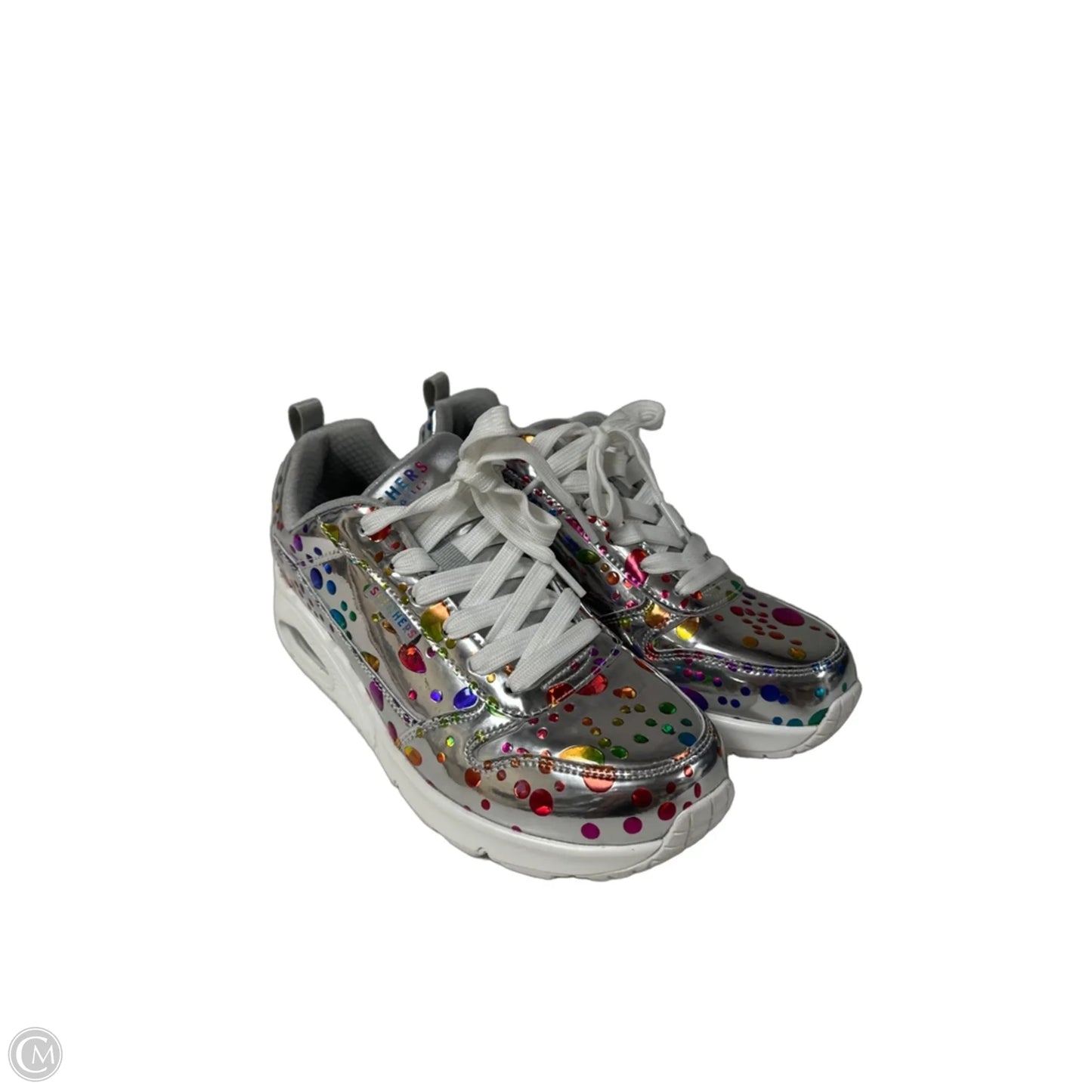 Shoes Sneakers By Skechers In Silver, Size: 9