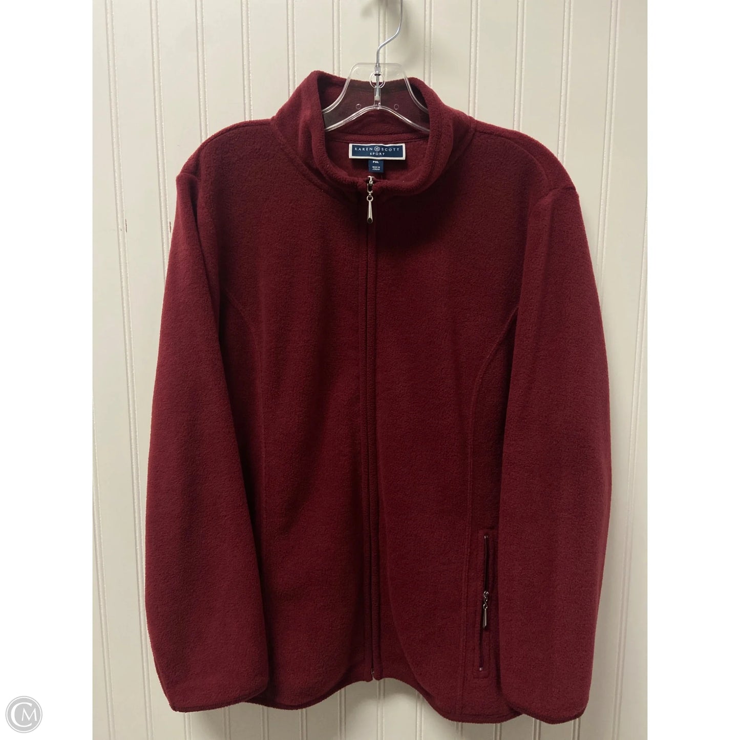 Jacket Fleece By Karen Scott In Purple, Size: Xlp