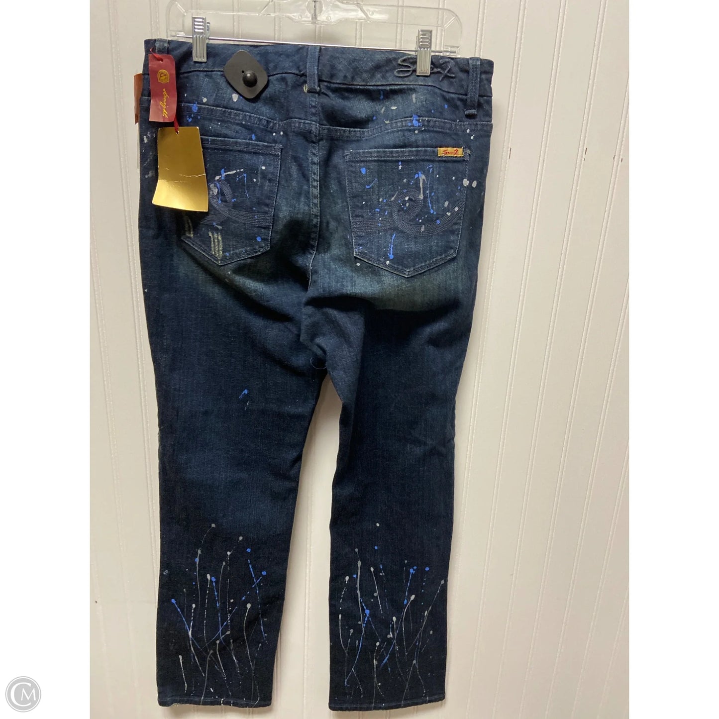 Jeans Straight By Seven 7 In Blue Denim, Size: 14