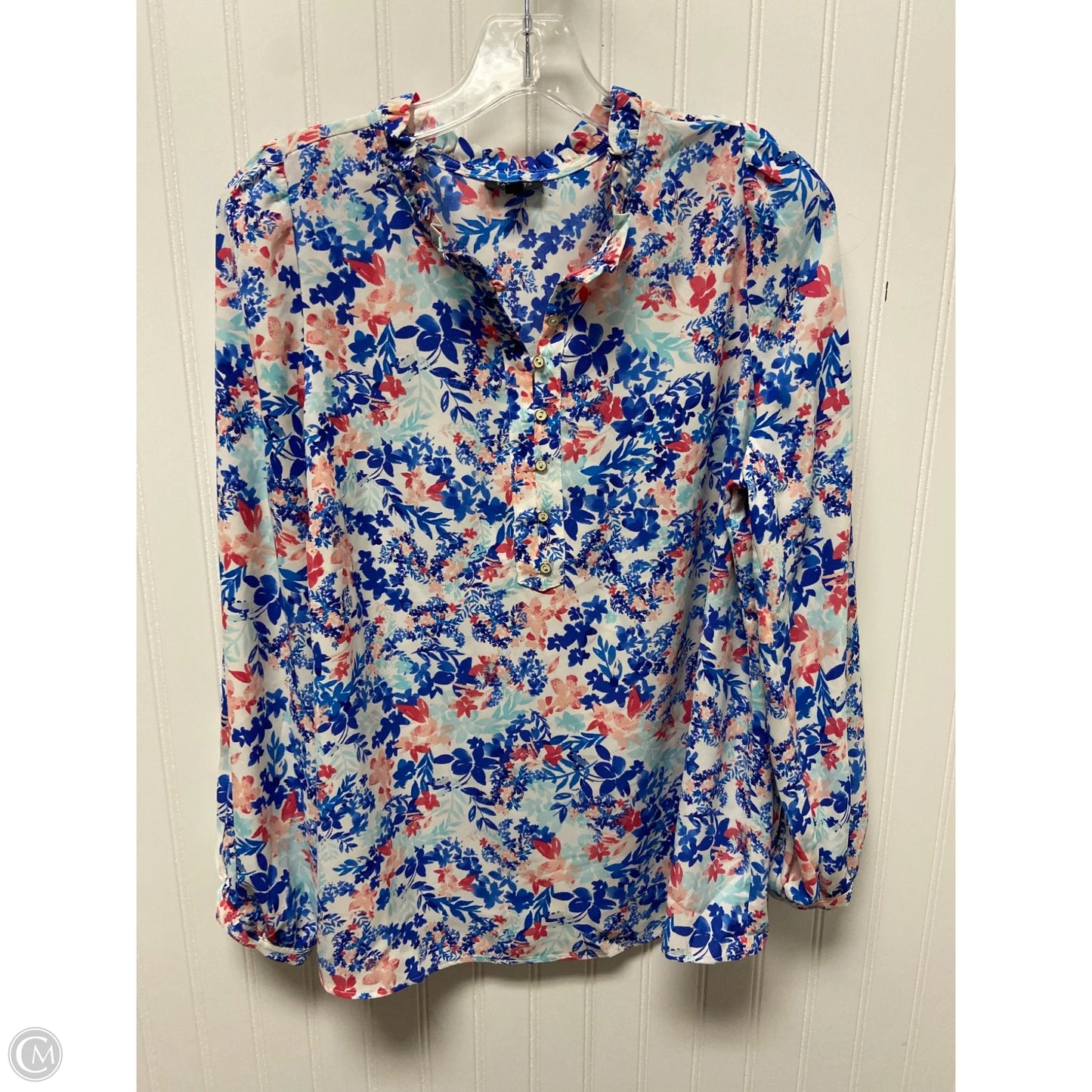 Top Long Sleeve By Talbots In Blue & Pink, Size: Lp
