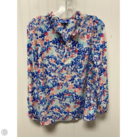 Top Long Sleeve By Talbots In Blue & Pink, Size: Lp