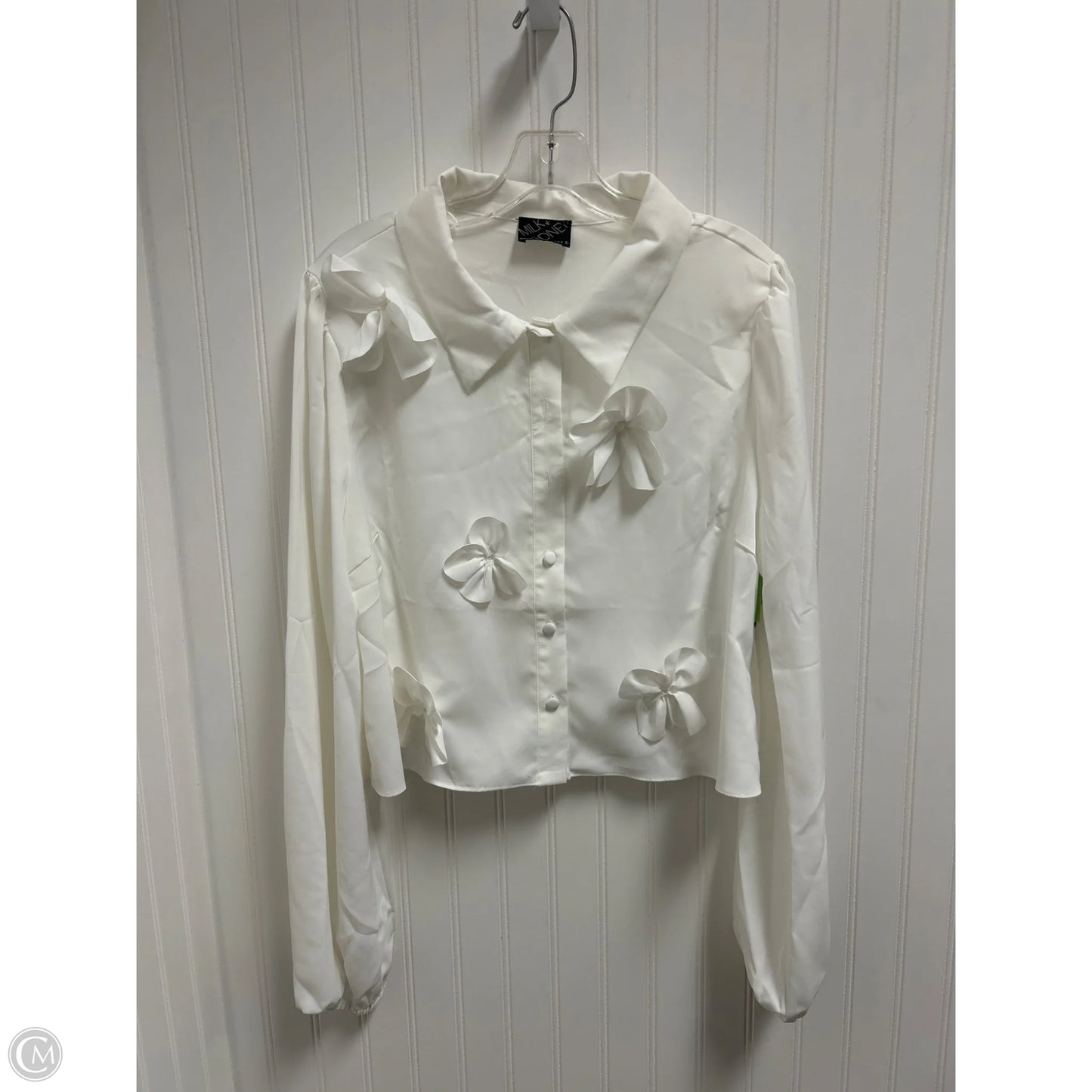 Top Long Sleeve By Cmc In White, Size: M