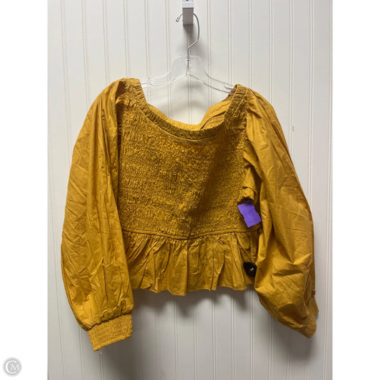 Top Long Sleeve By Free People In Yellow, Size: L