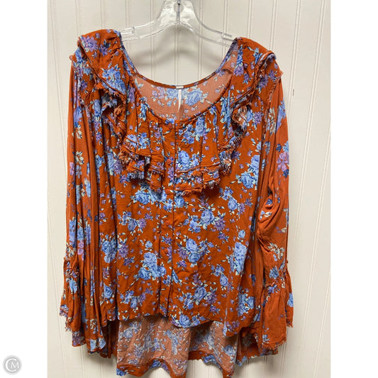 Top Long Sleeve By Free People In Orange, Size: Xs