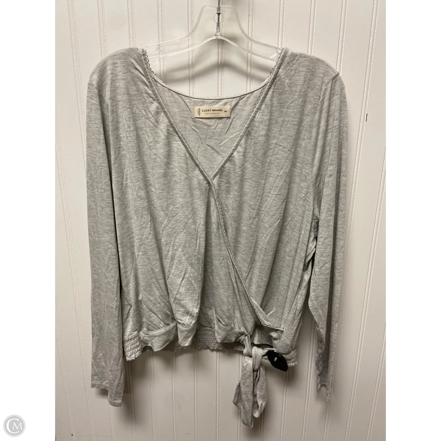 Top Long Sleeve Basic By Lucky Brand In Grey, Size: 1x