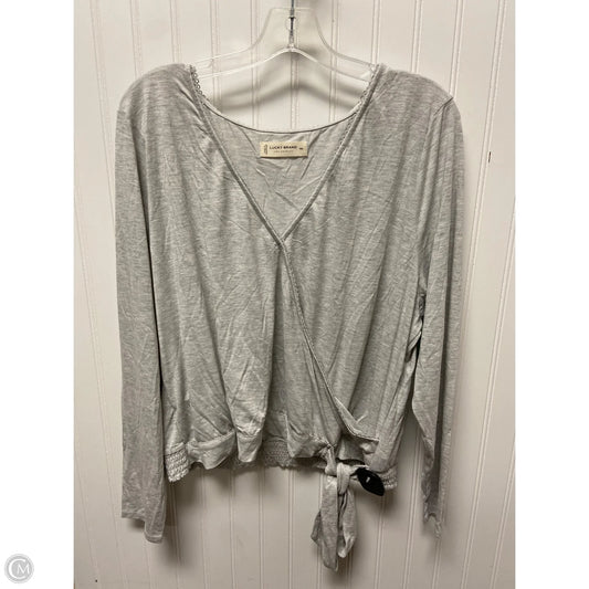 Top Long Sleeve Basic By Lucky Brand In Grey, Size: 1x