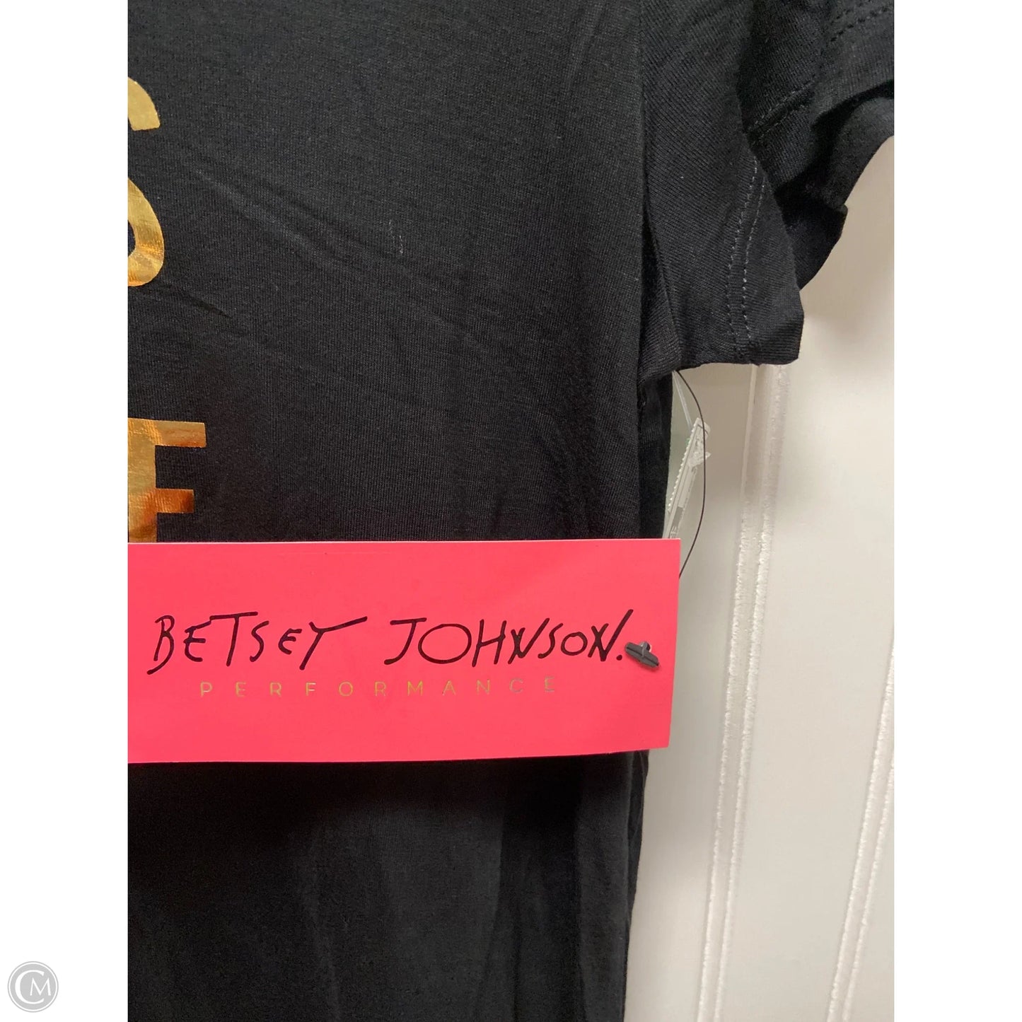 Athletic Top Short Sleeve By Betsey Johnson In Black, Size: Xs