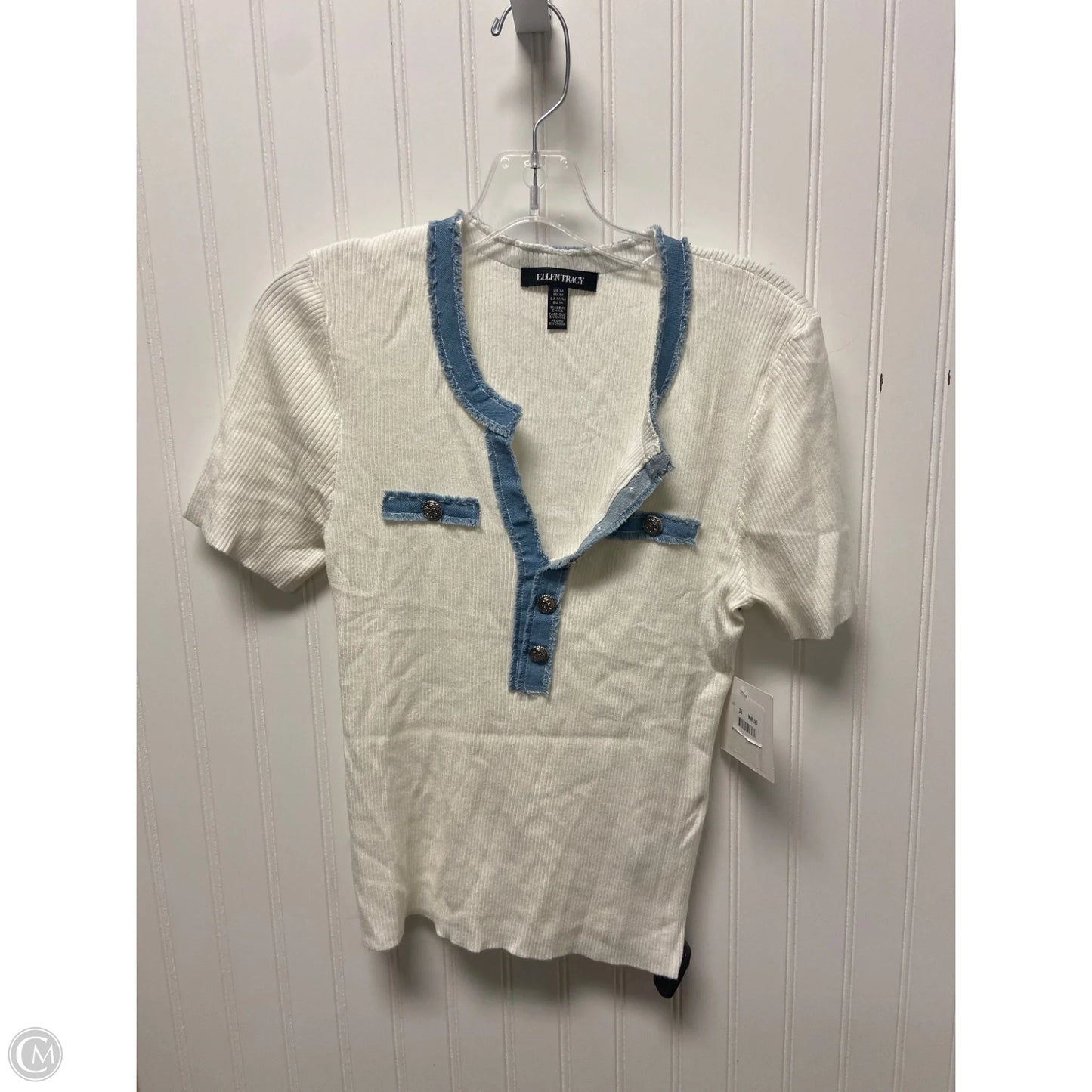 Top Short Sleeve Basic By Ellen Tracy In White, Size: M