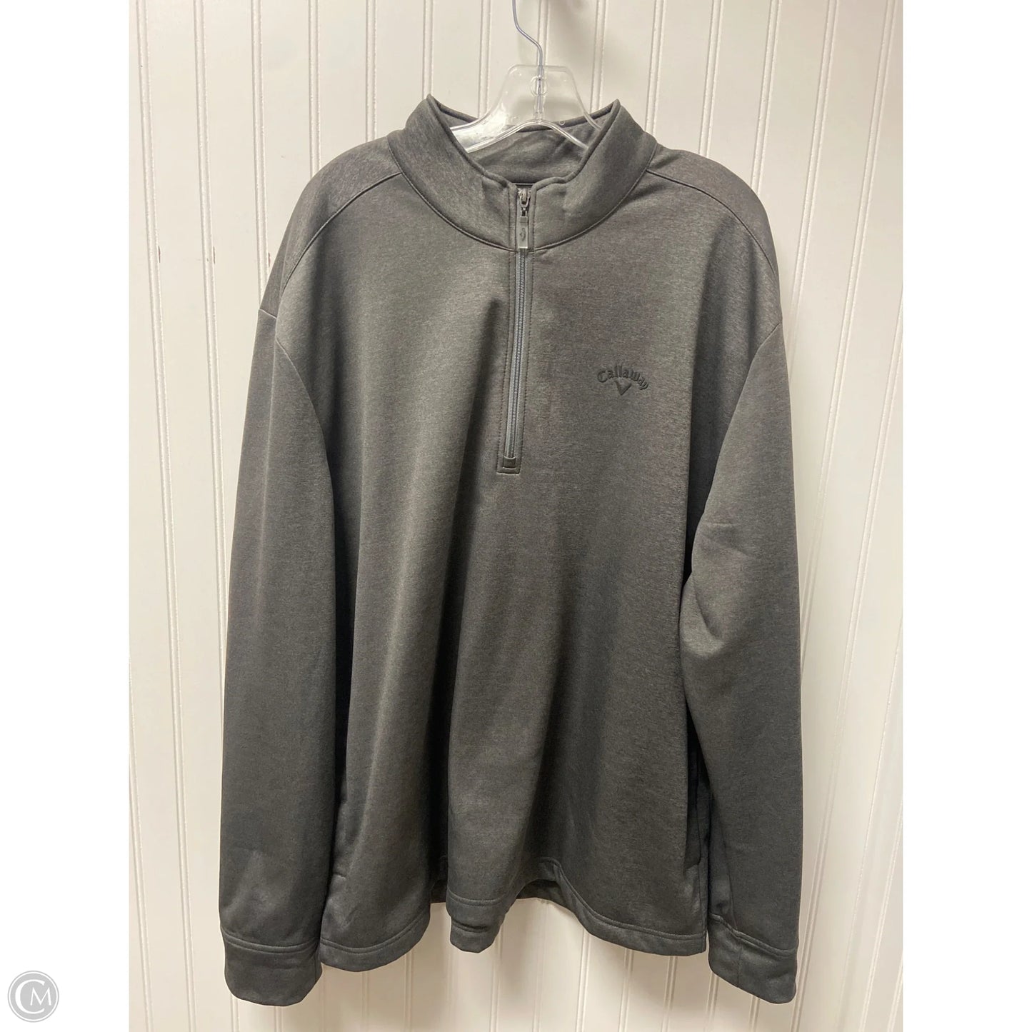Athletic Top Long Sleeve Collar By Callaway In Grey, Size: 1x