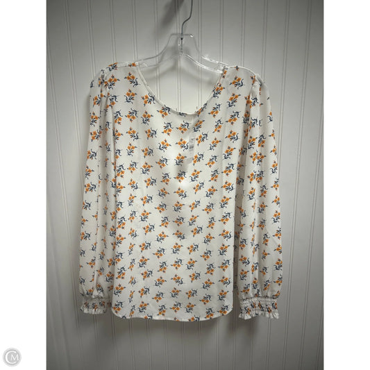 Top Long Sleeve Basic By Loft In White, Size: M