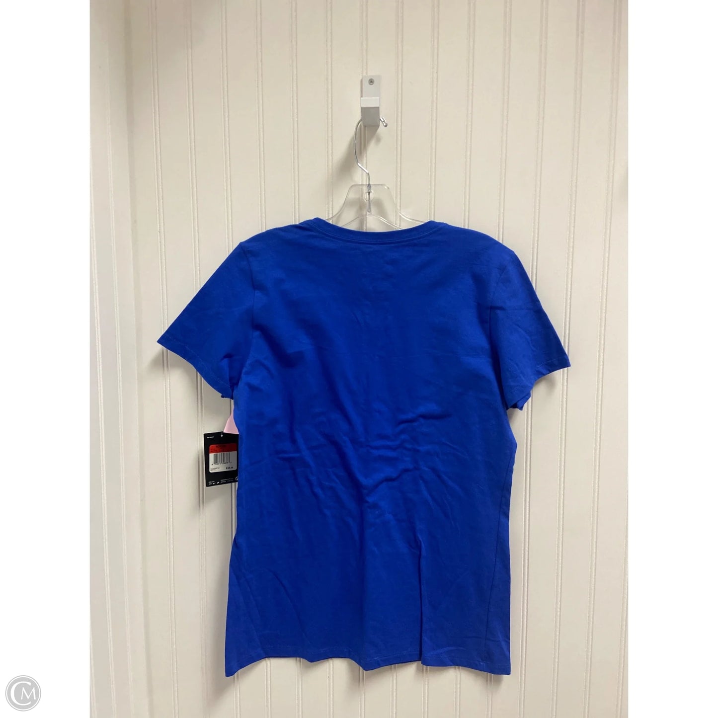 Athletic Top Short Sleeve By Nike In Blue, Size: L