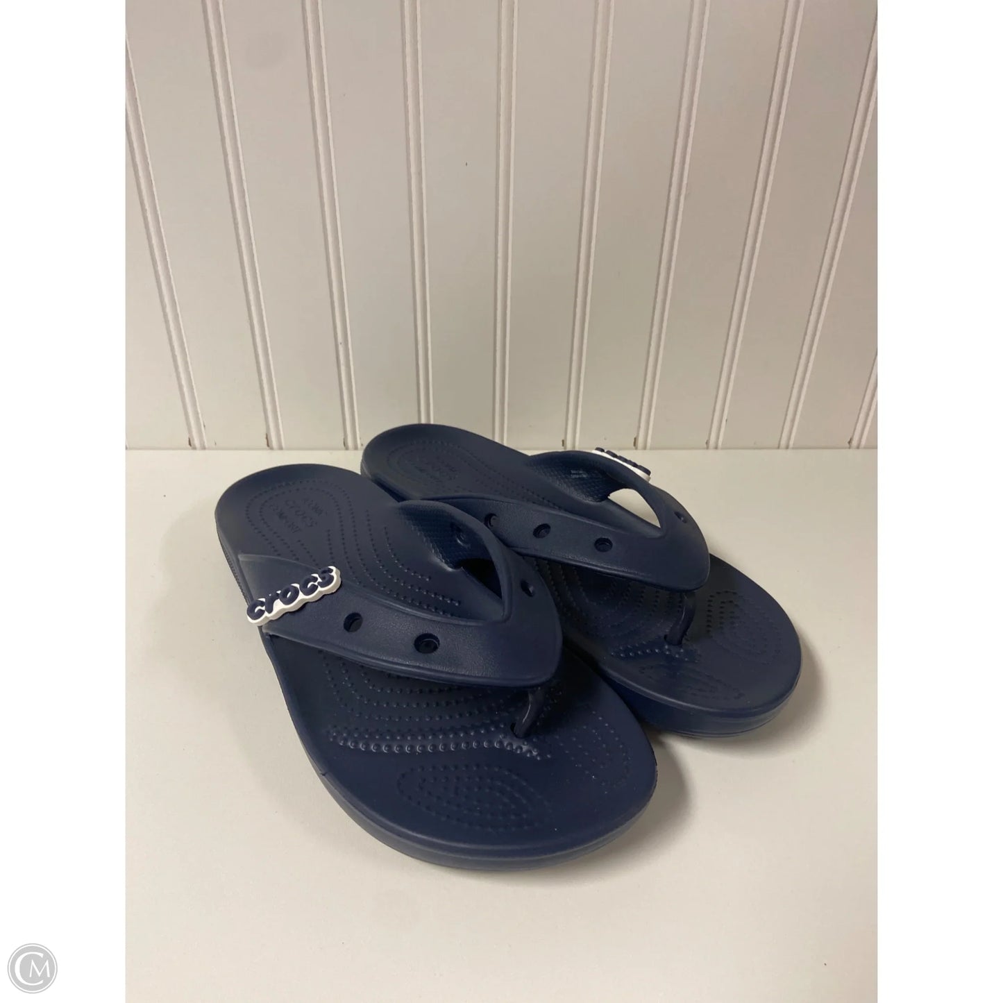 Sandals Flip Flops By Crocs In Navy, Size: 11