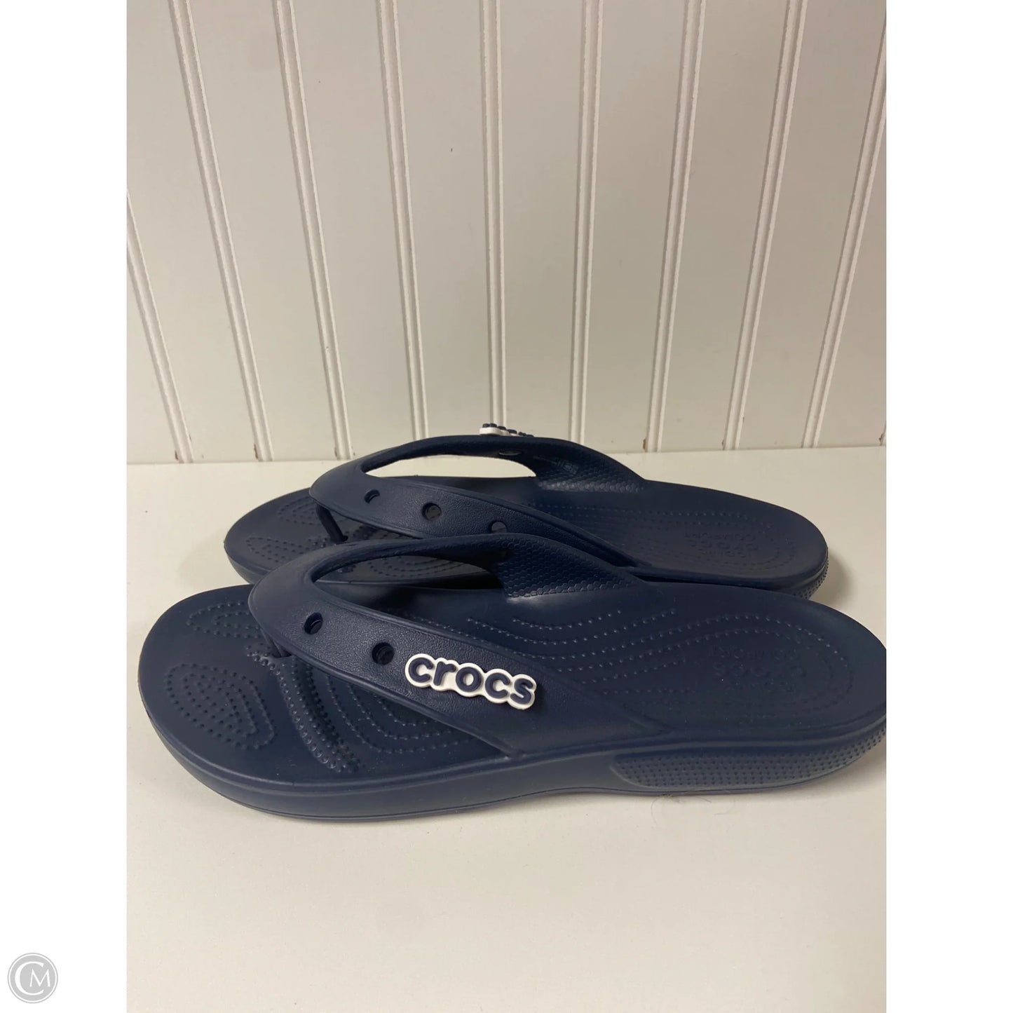 Sandals Flip Flops By Crocs In Navy, Size: 11