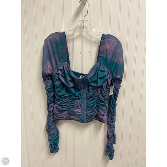 Top Long Sleeve By Free People In Blue & Purple, Size: M