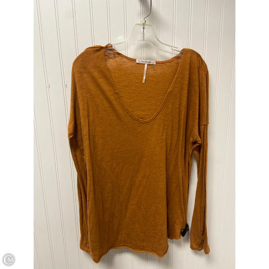Top Long Sleeve Basic By Free People In Orange, Size: M