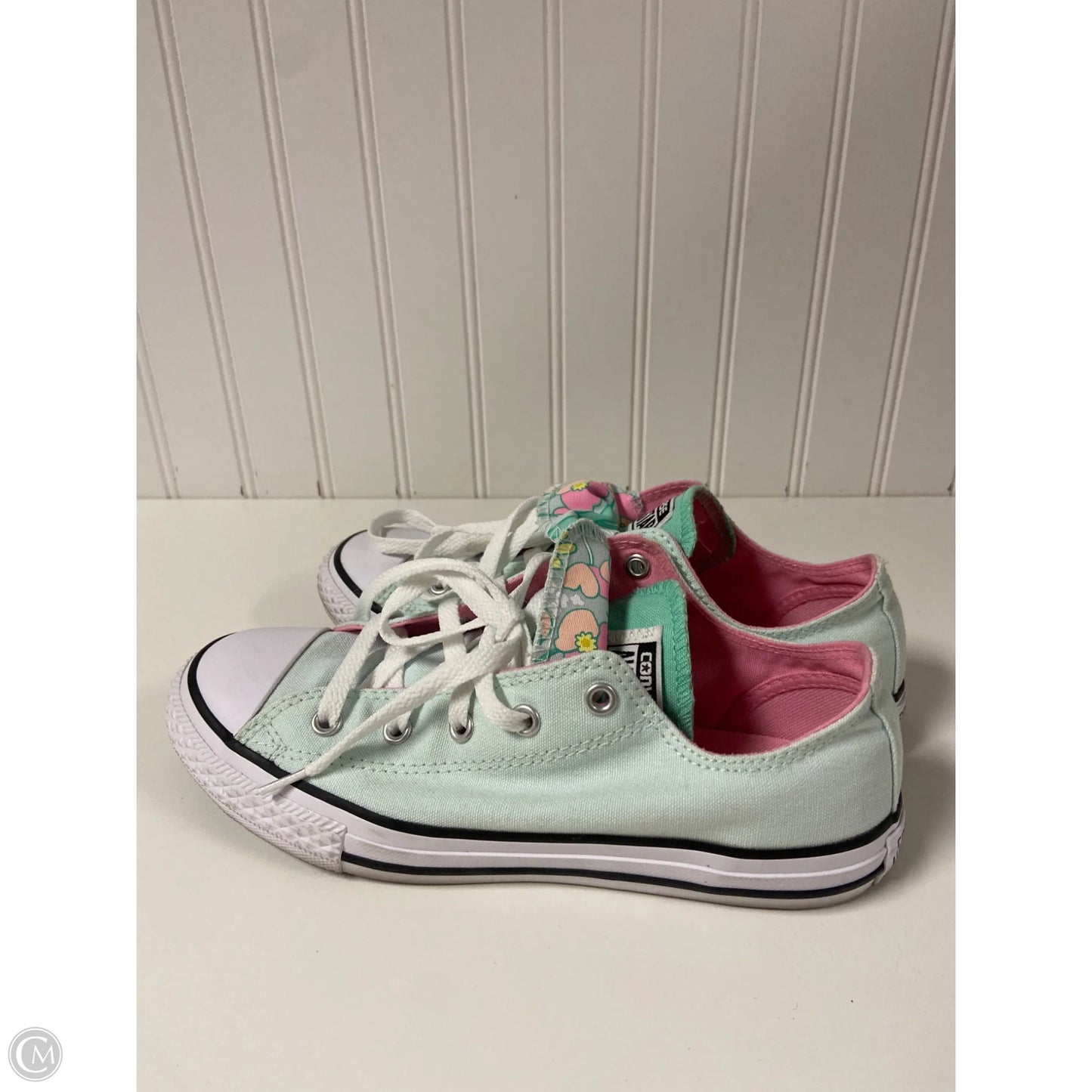 Shoes Flats By Converse In Green & Pink, Size: 5