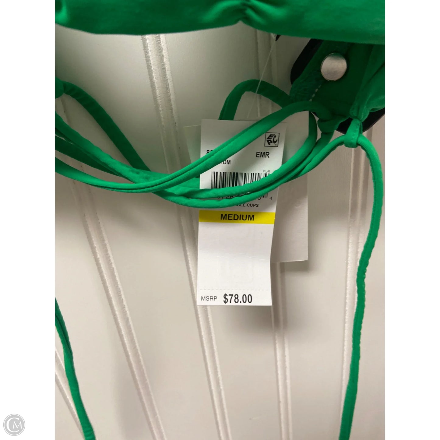 Swimsuit Top By Cmb In Green, Size: M