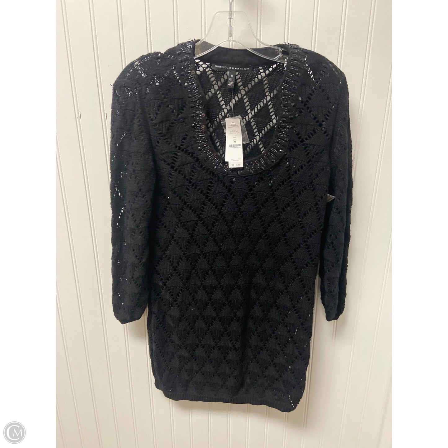 Tunic Long Sleeve By White House Black Market In Black, Size: M