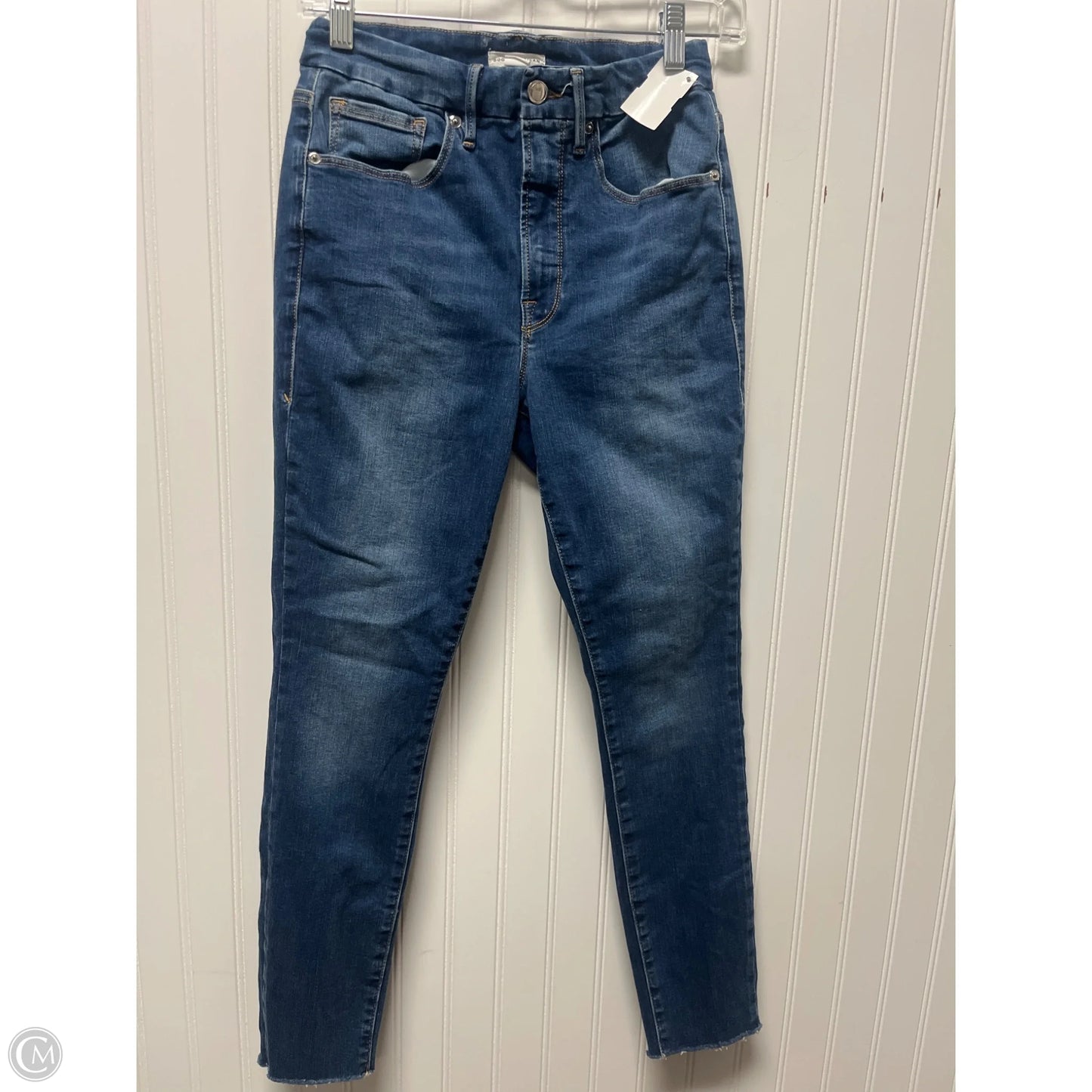 Jeans Skinny By Good American In Blue Denim, Size: 6