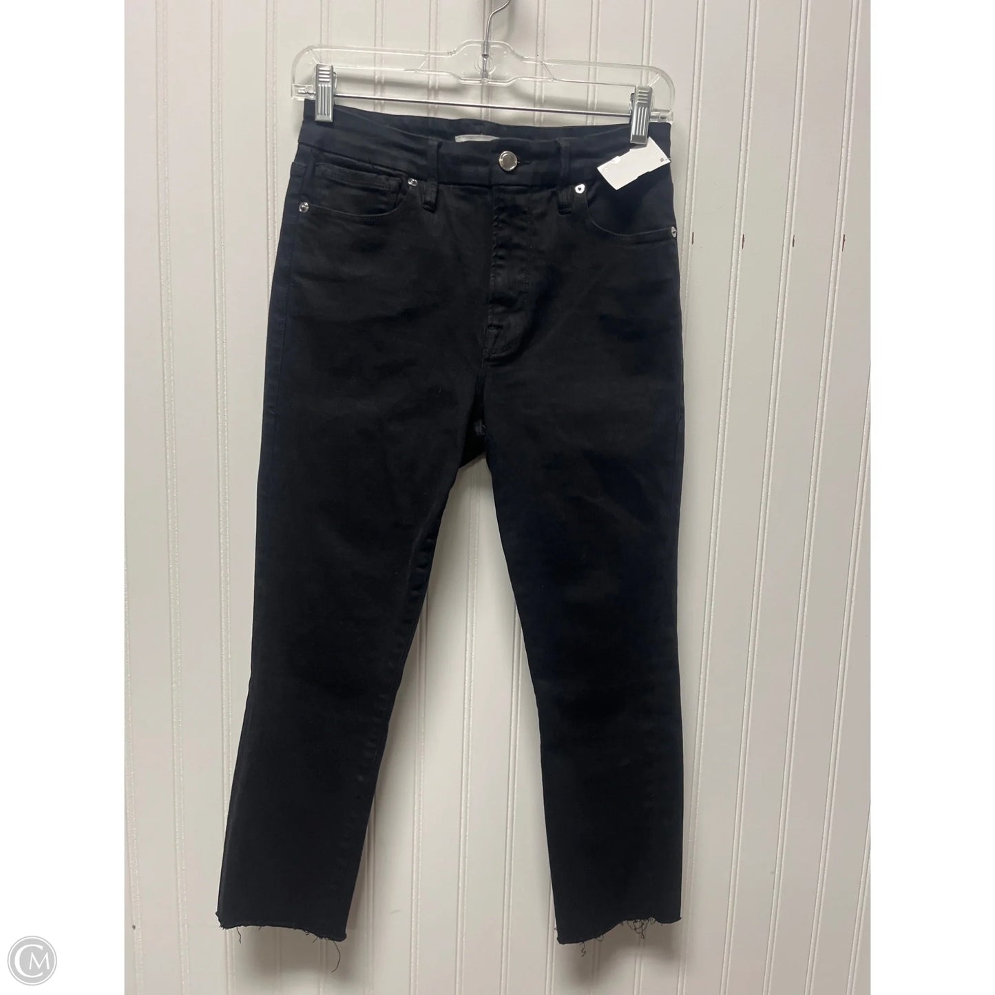 Jeans Skinny By Good American In Black Denim, Size: 4