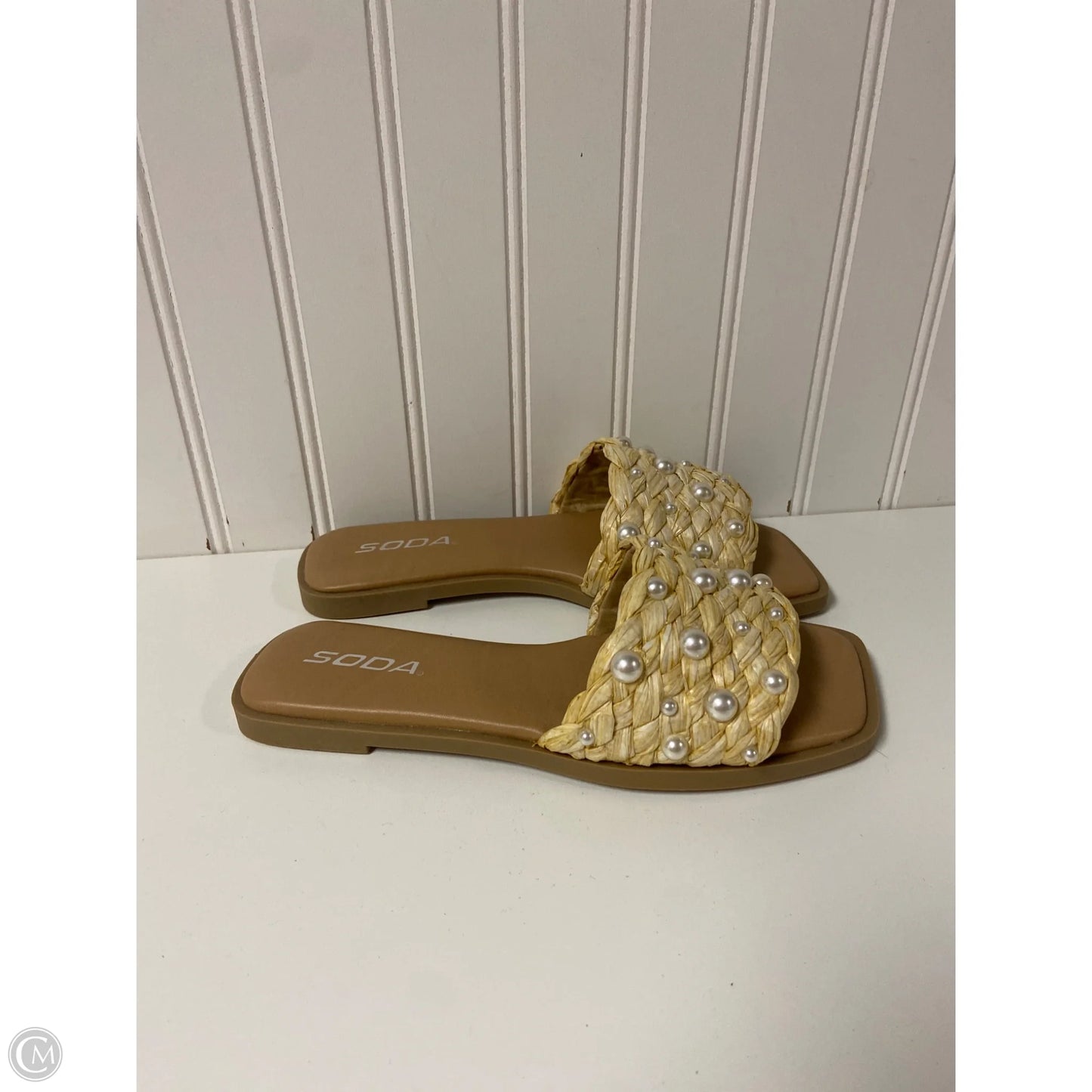Sandals Flats By Soda In Beige, Size: 6.5