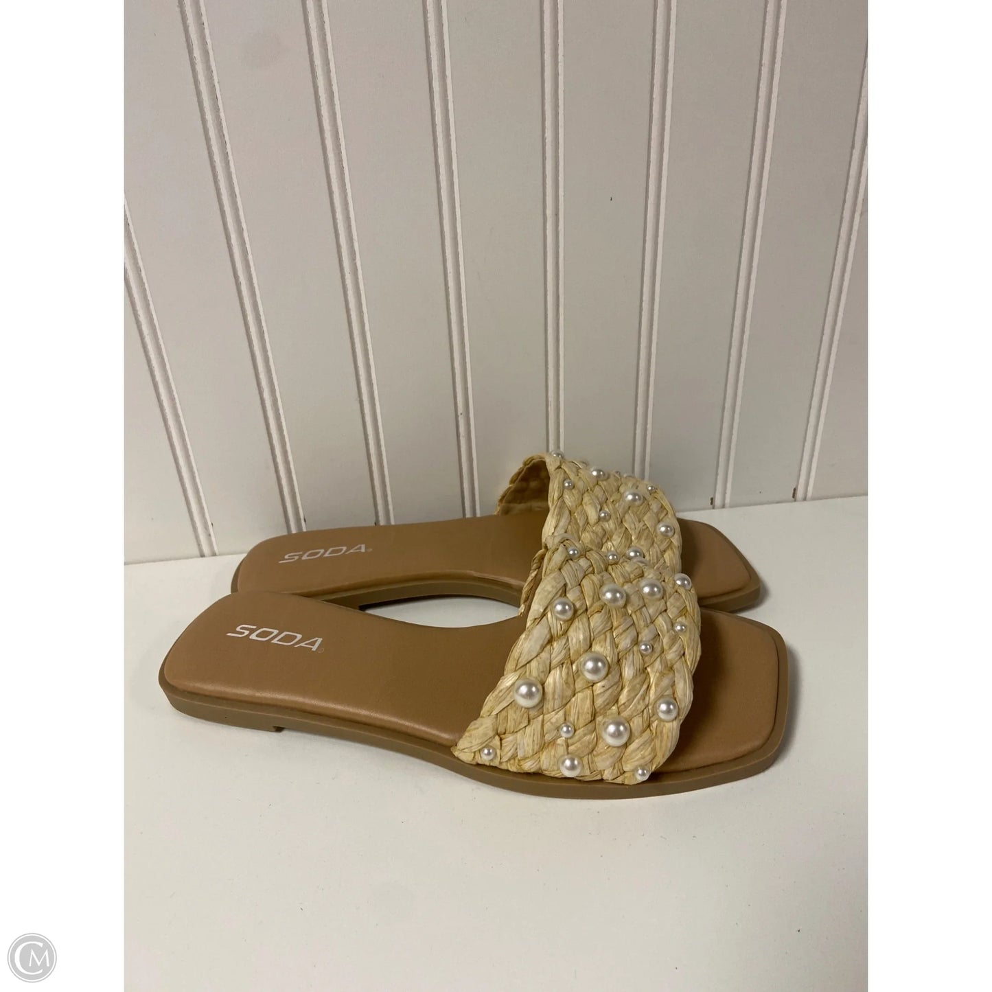 Sandals Flats By Soda In Beige, Size: 9