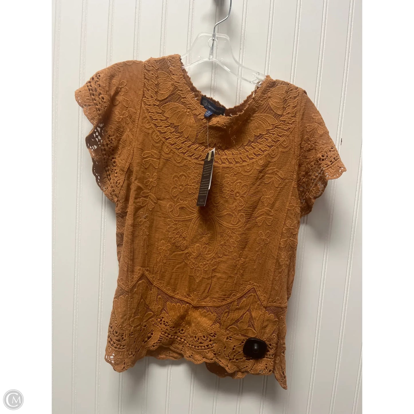 Top Short Sleeve By Democracy In Orange, Size: S