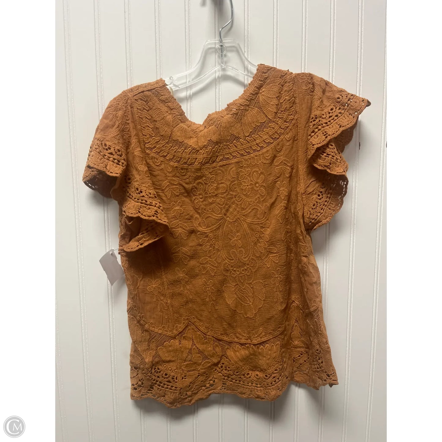 Top Short Sleeve By Democracy In Orange, Size: S