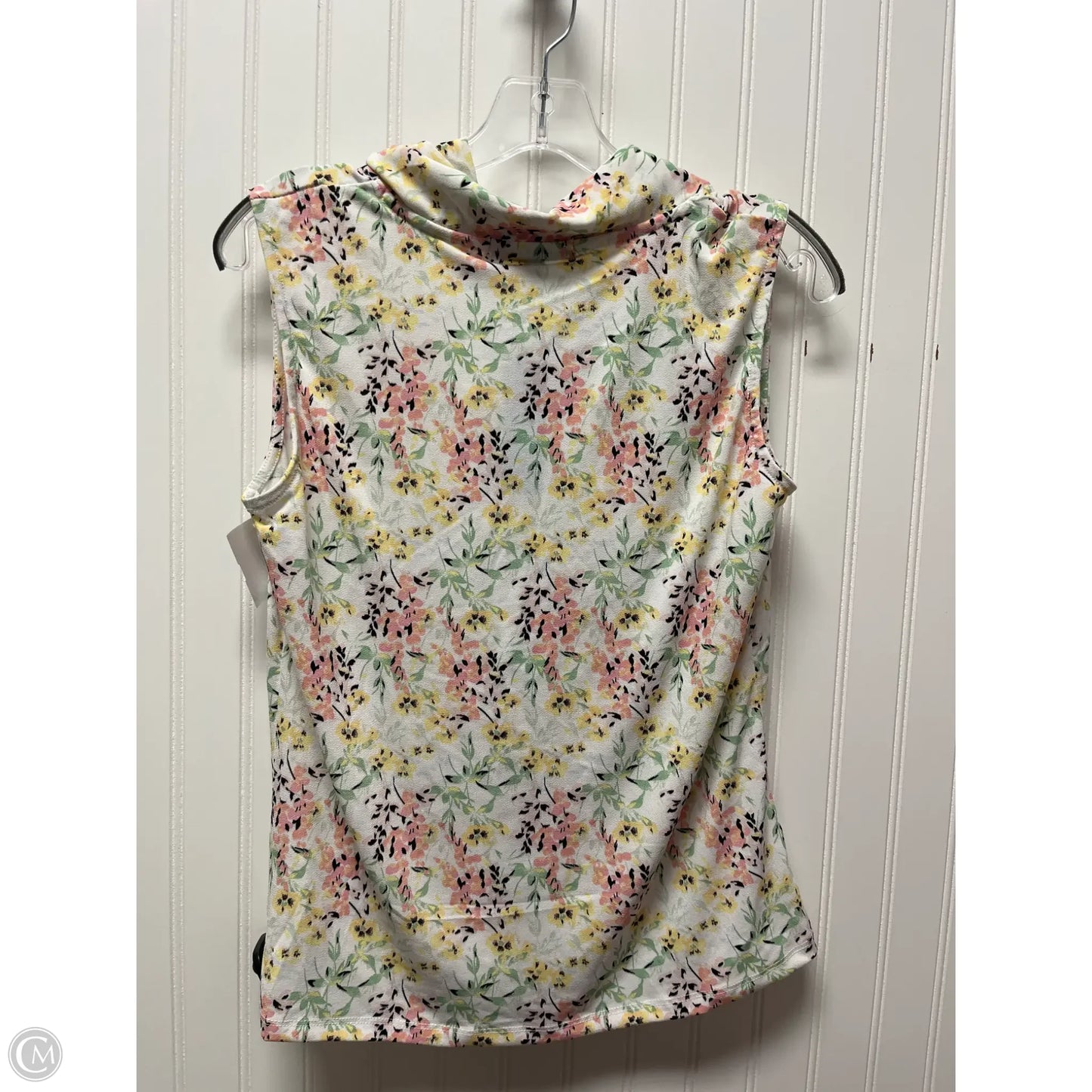 Top Sleeveless By Adrienne Vittadini In Floral Print, Size: S
