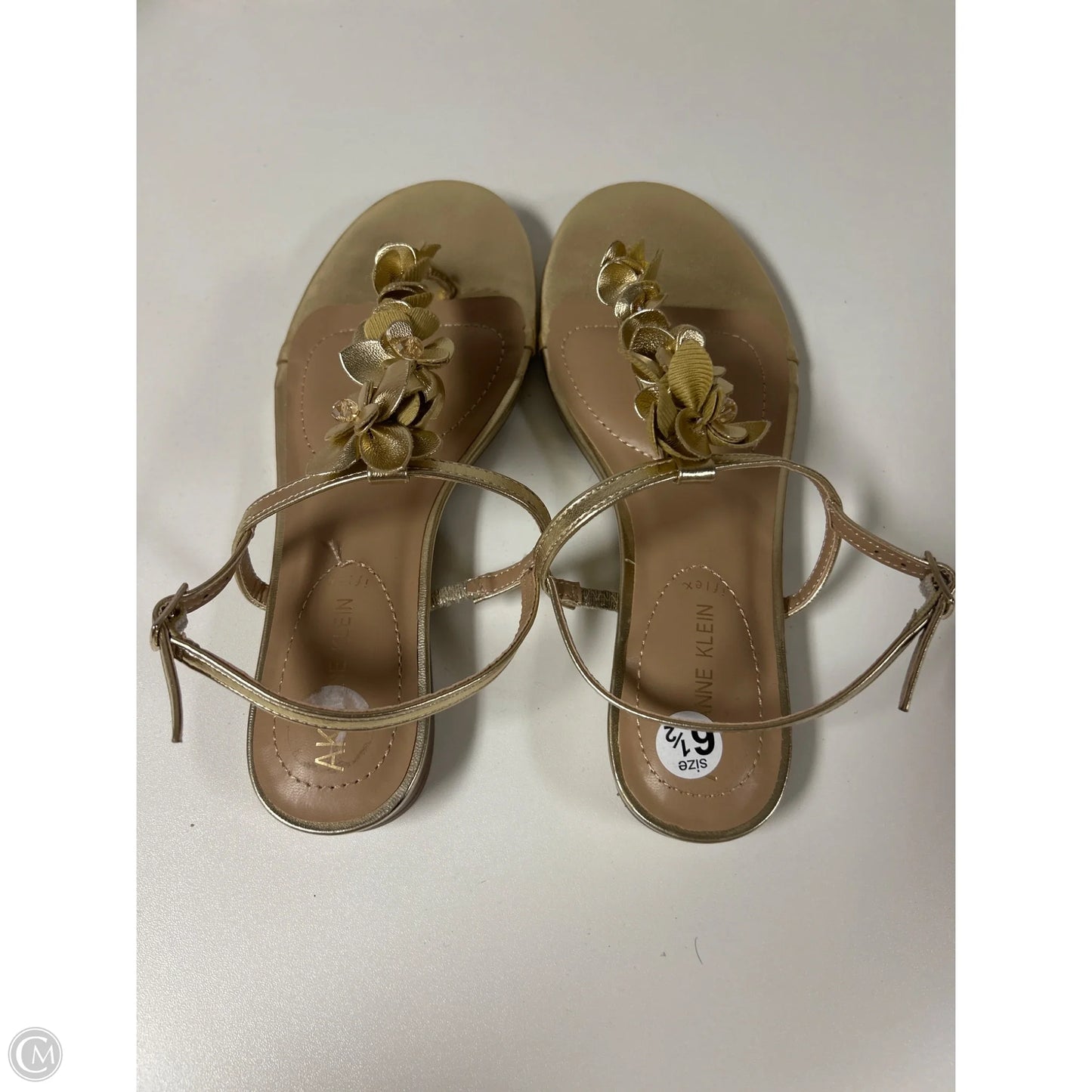 Sandals Flats By Anne Klein In Gold, Size: 6.5