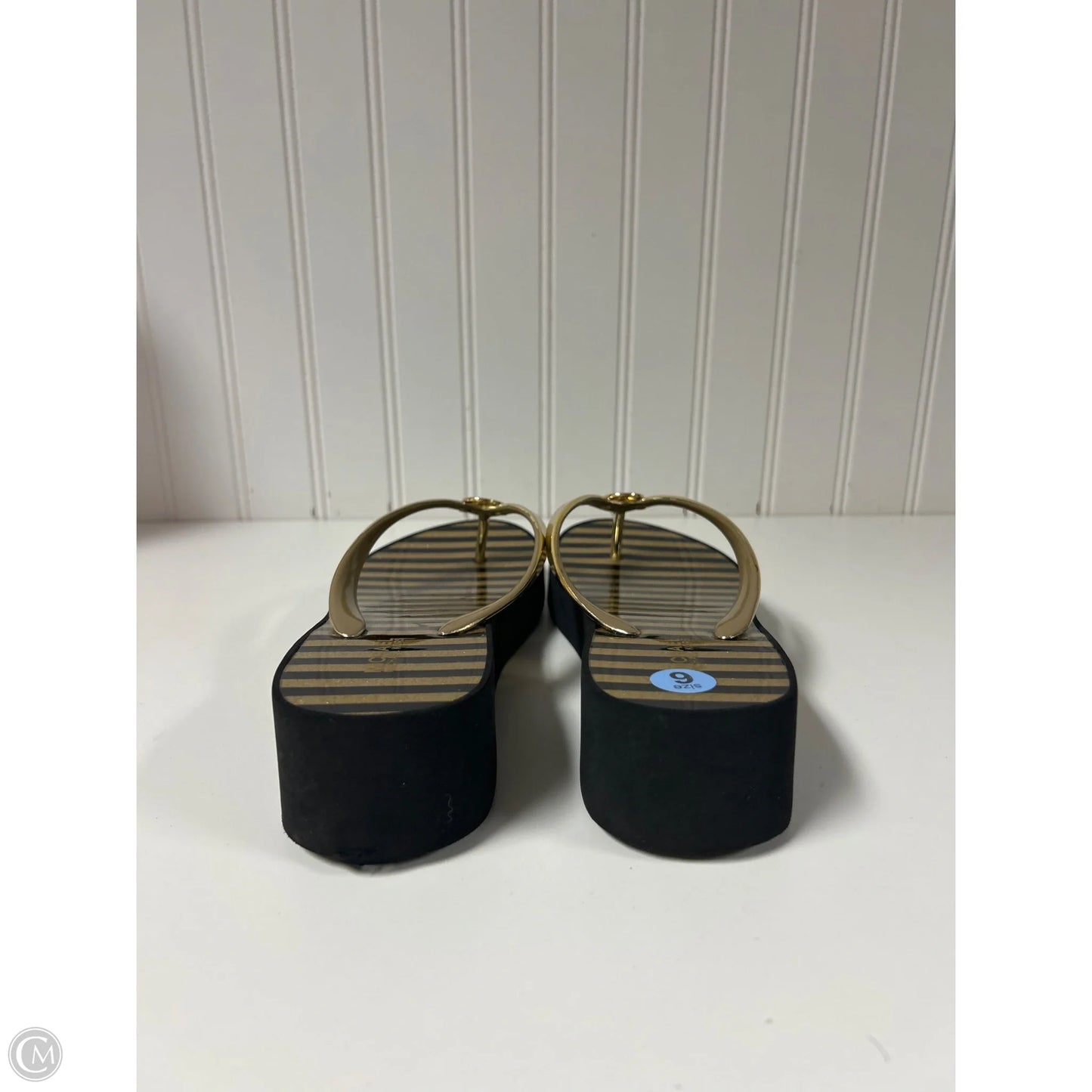 Sandals Flip Flops By Michael By Michael Kors In Striped Pattern, Size: 6