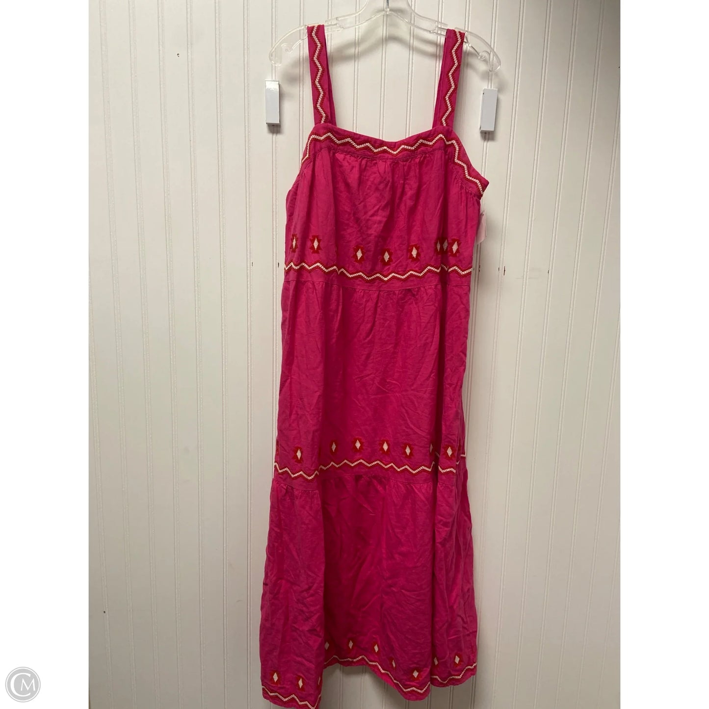 Dress Casual Maxi By Loft In Pink & Red, Size: L