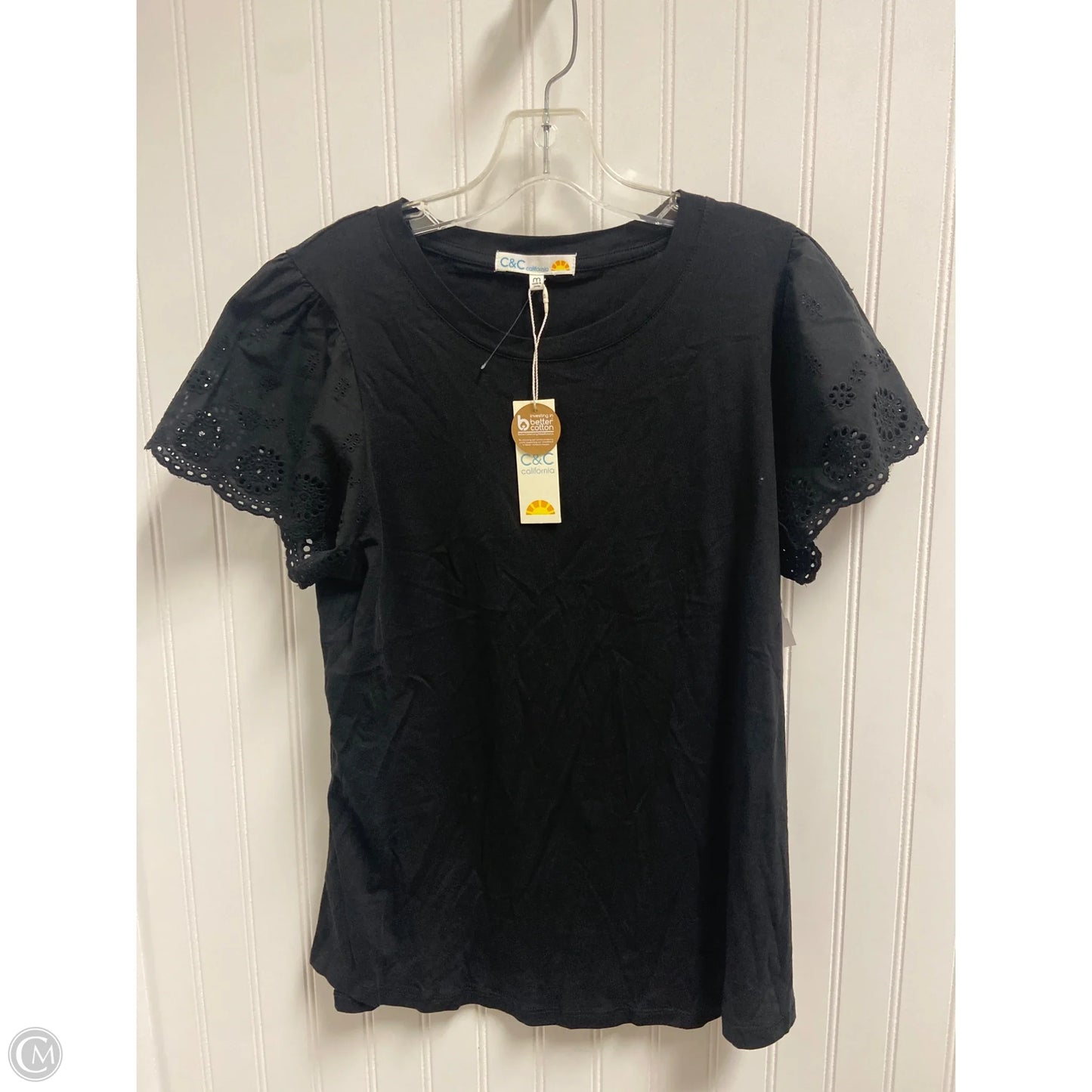 Top Short Sleeve Basic By C And C In Black, Size: M