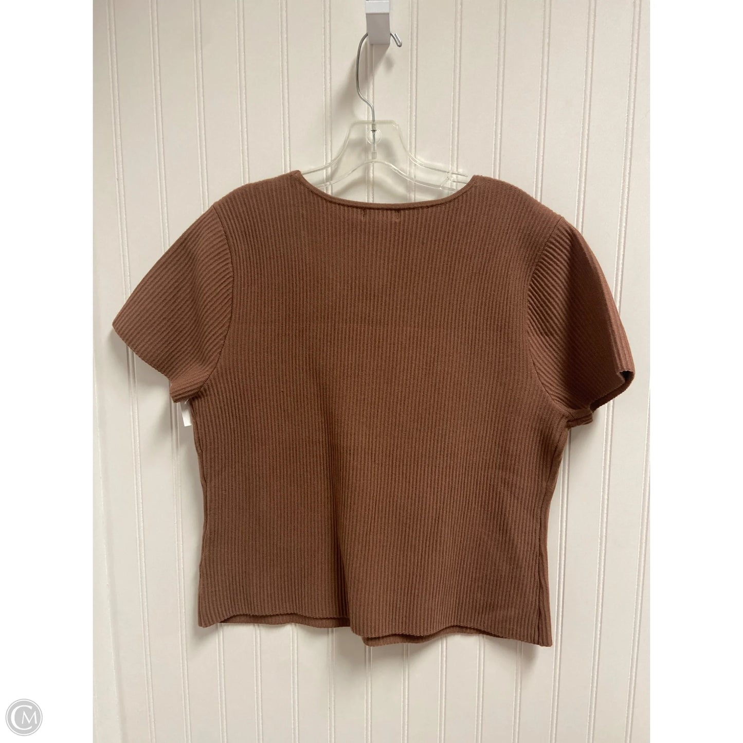 Top Short Sleeve Basic By Marled In Brown, Size: Xl