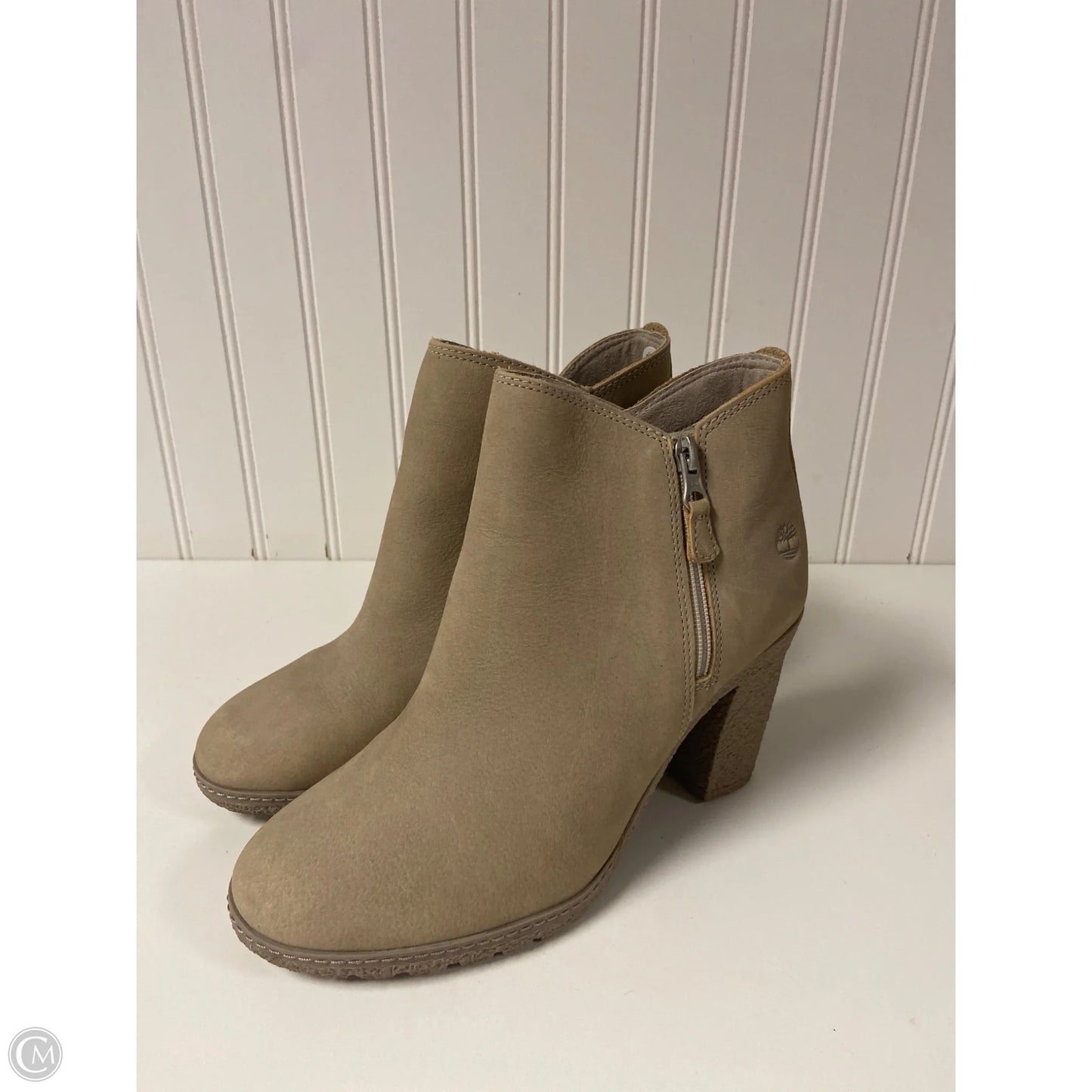 Boots Ankle Heels By Timberland In Taupe, Size: 8