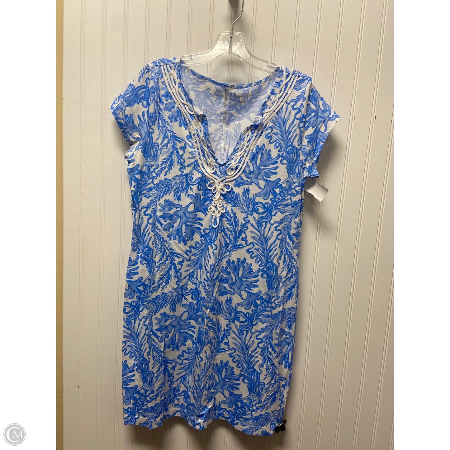 Dress Designer By Lilly Pulitzer In Blue & White, Size: L