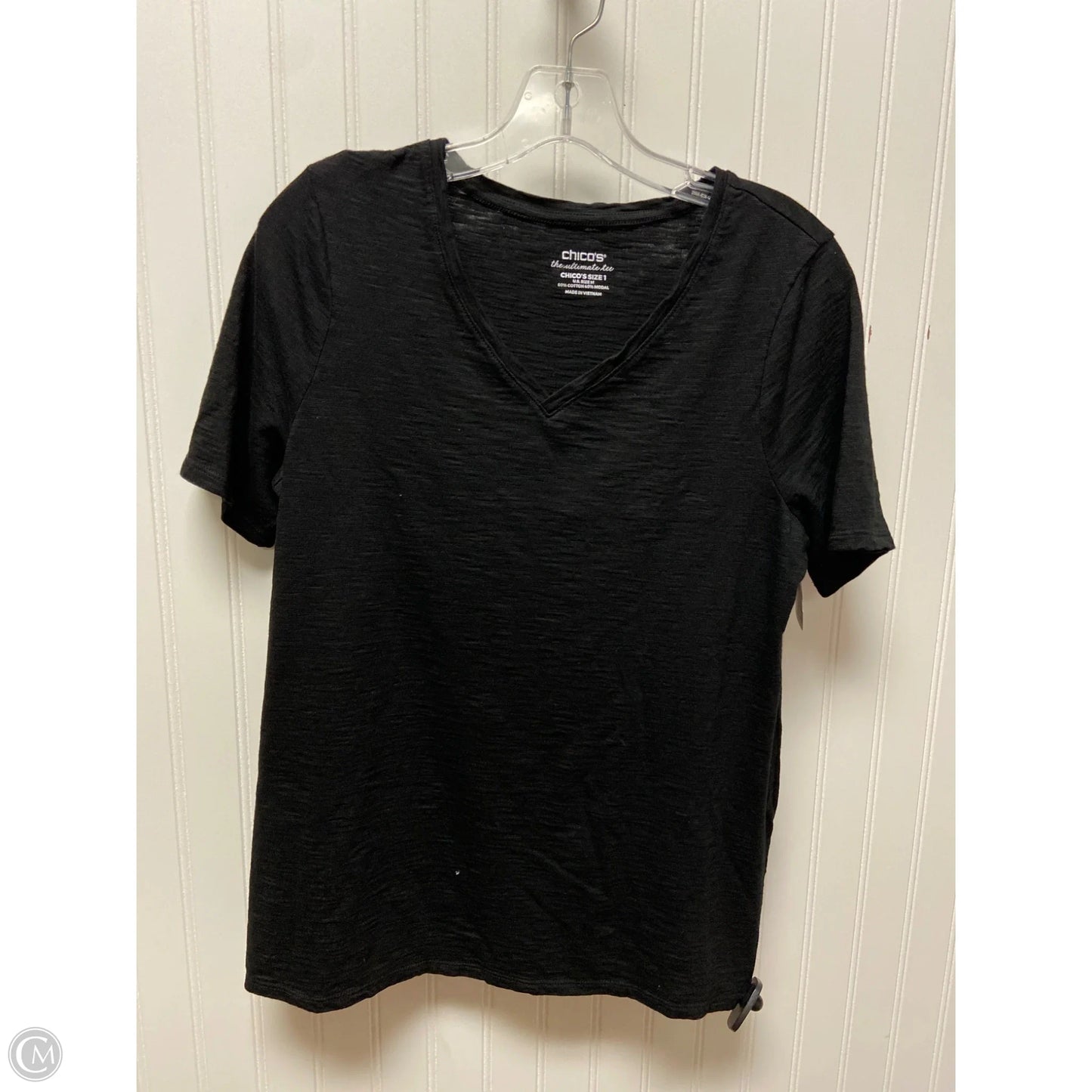 Top Short Sleeve Basic By Chicos In Black, Size: M