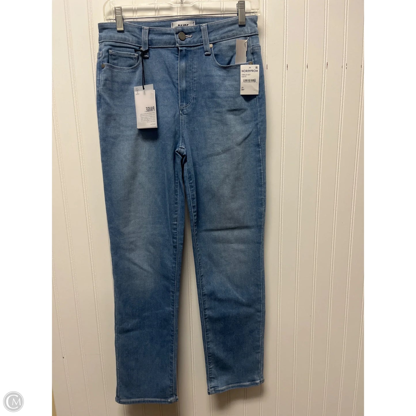 Jeans Straight By Paige In Blue Denim, Size: 4