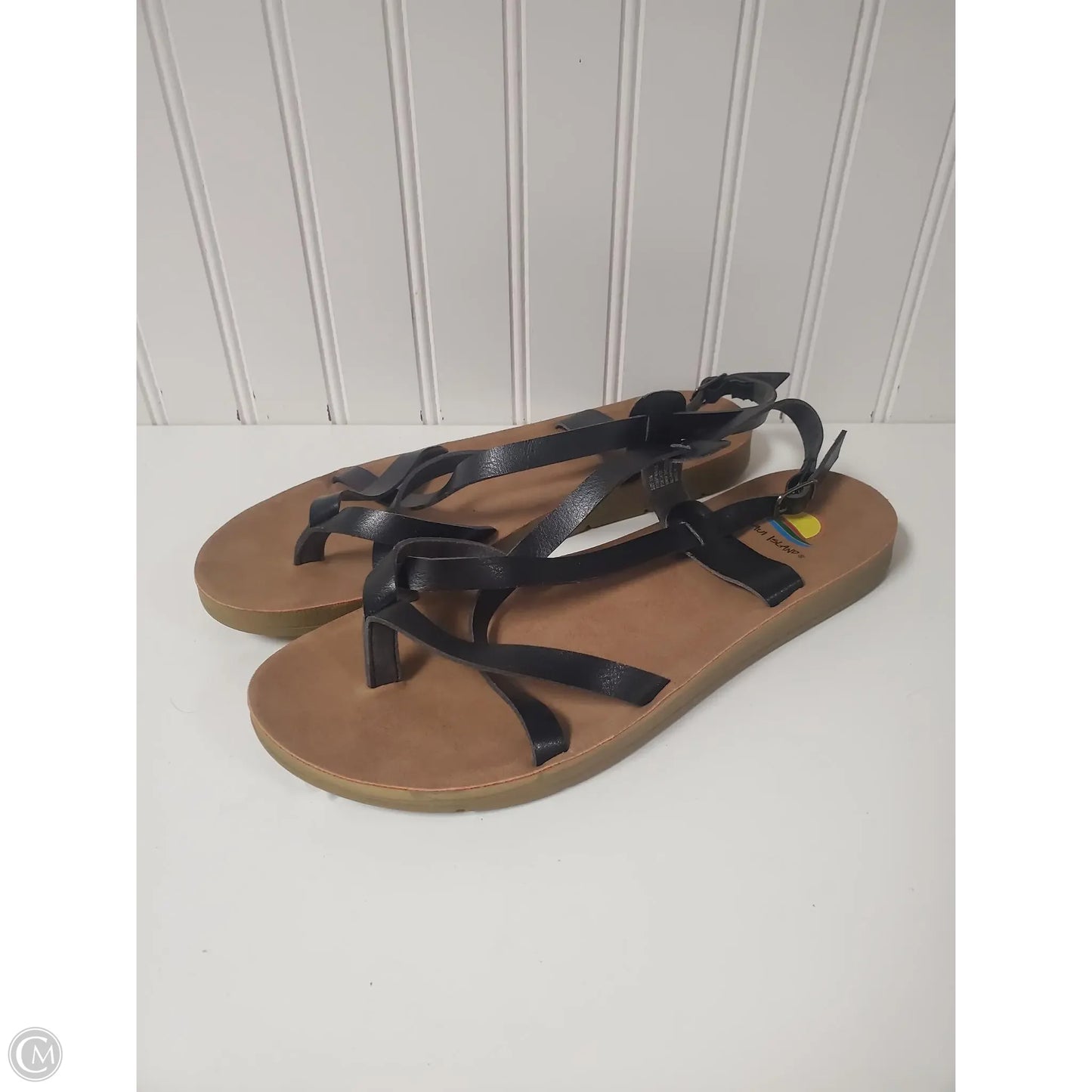 Sandals Flats By Clothes Mentor In Black, Size: 11