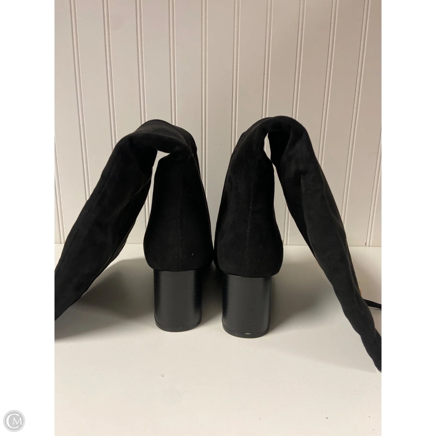 Boots Knee Heels By Clothes Mentor In Black, Size: 10