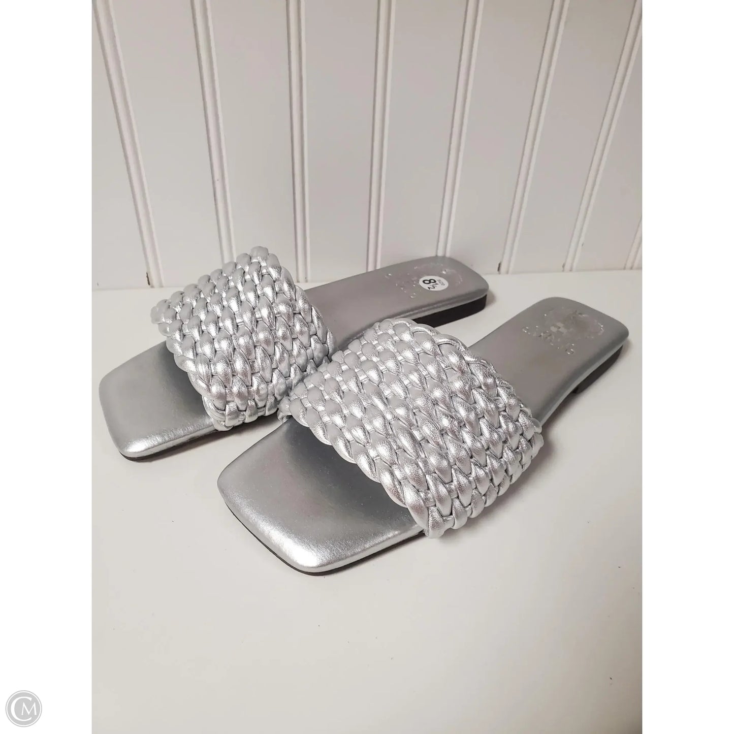 Sandals Flats By Vince Camuto In Silver, Size: 8.5