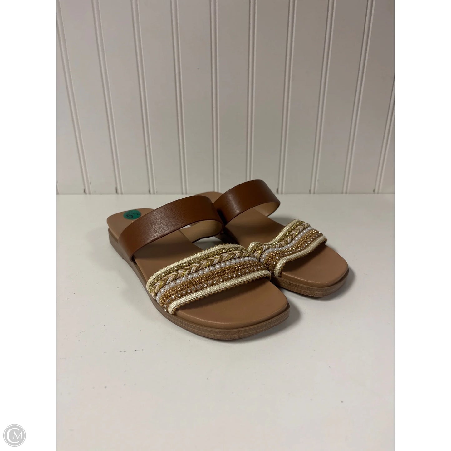 Sandals Flats By Soda In Tan, Size: 5.5