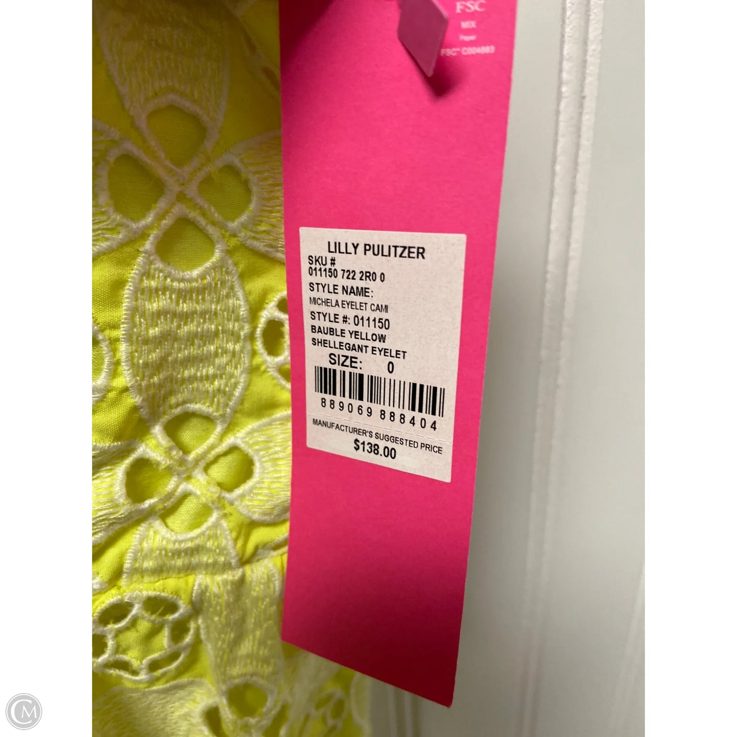 Top Sleeveless Designer By Lilly Pulitzer In Yellow, Size: Xs