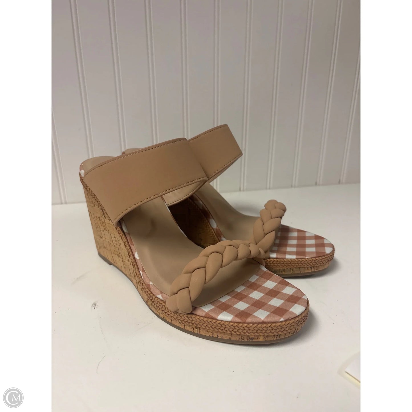 Sandals Heels Wedge By Draper James In Beige, Size: 10