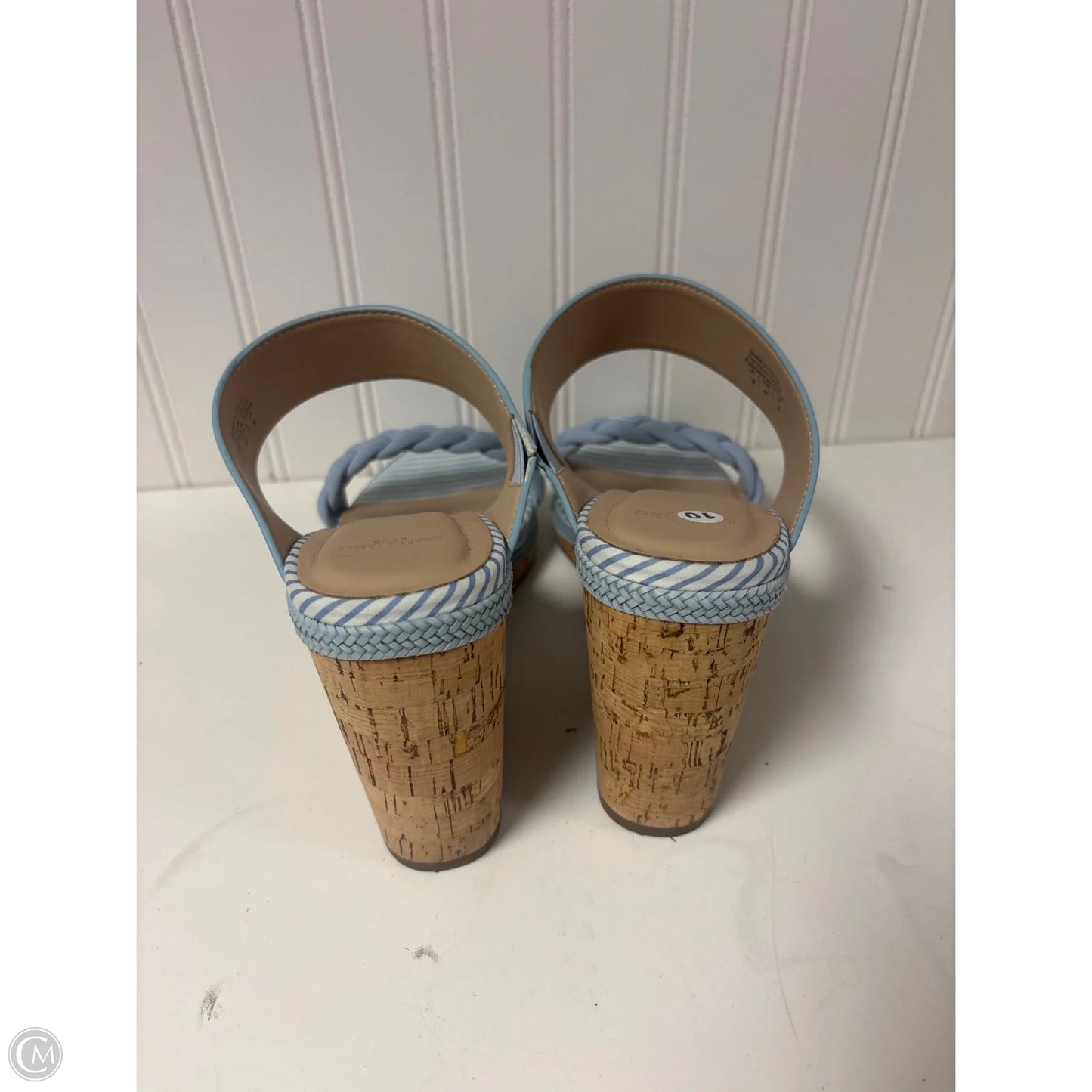 Sandals Heels Wedge By Draper James In Blue, Size: 10