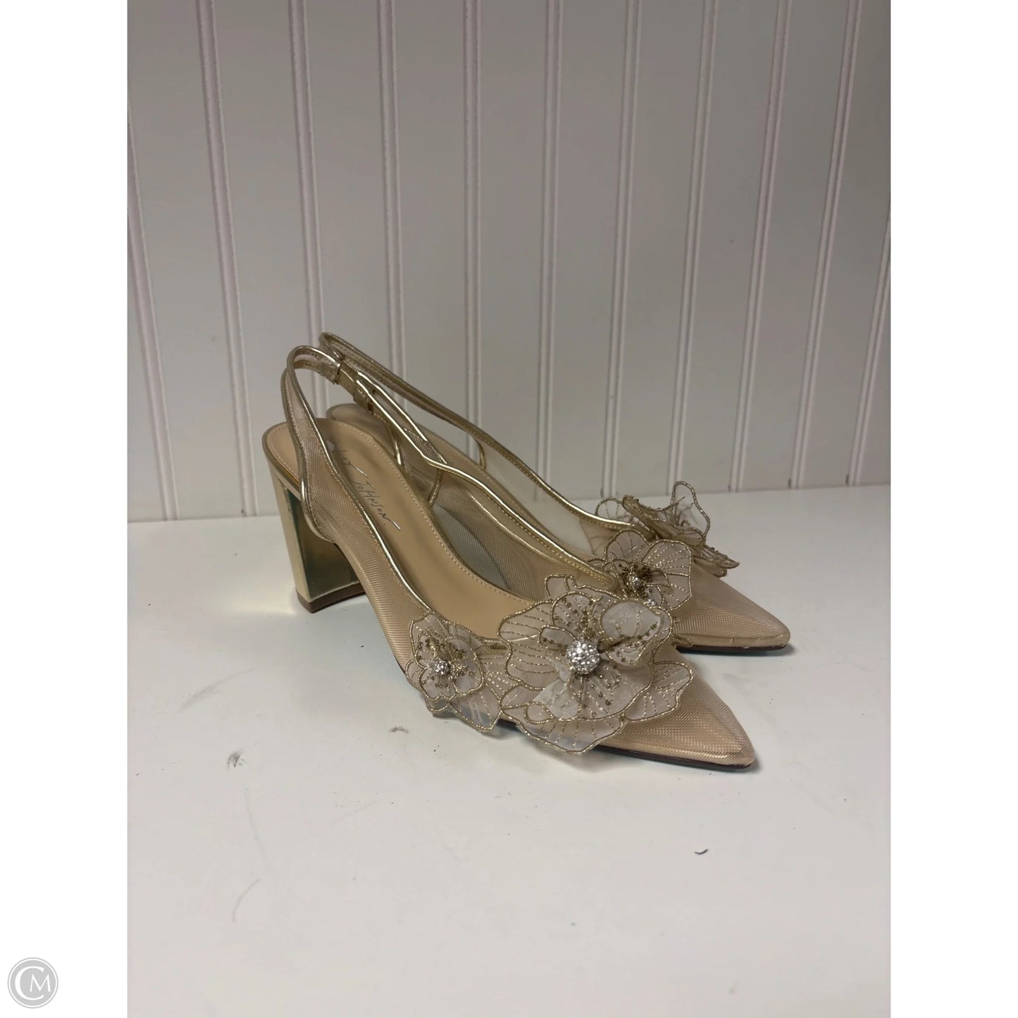 Shoes Heels Block By Betsey Johnson In Gold, Size: 9