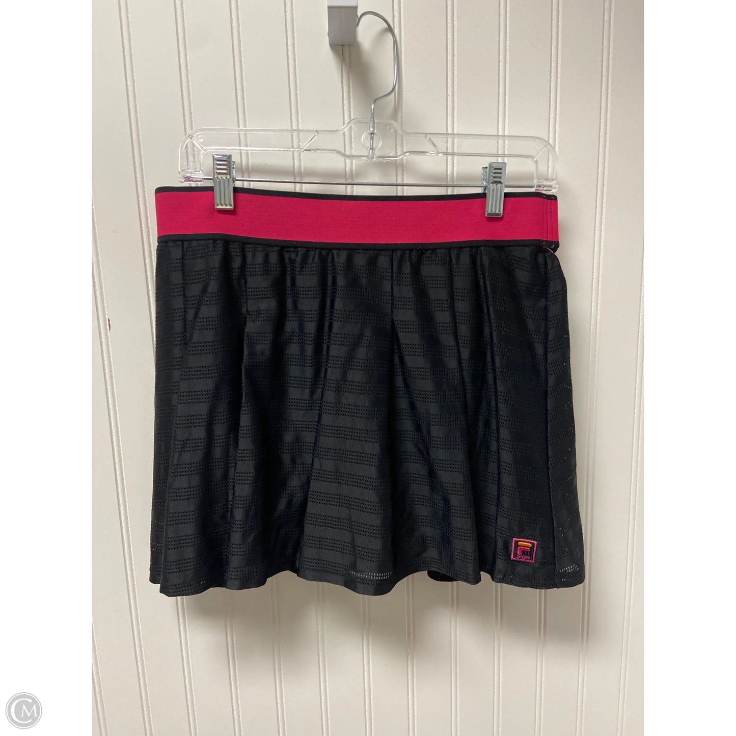 Athletic Skort By Fila In Black & Pink, Size: L