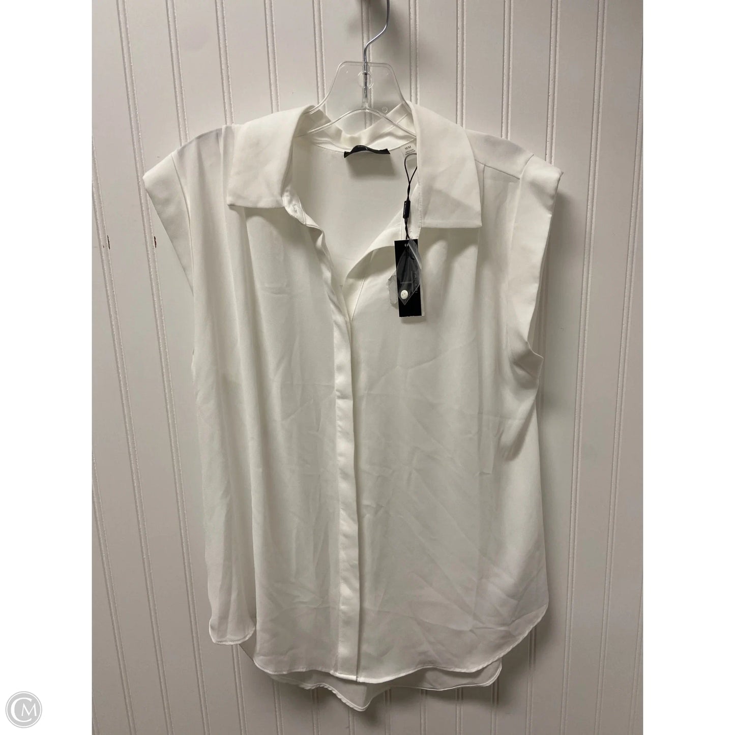 Top Sleeveless By Tahari By Arthur Levine In White, Size: M