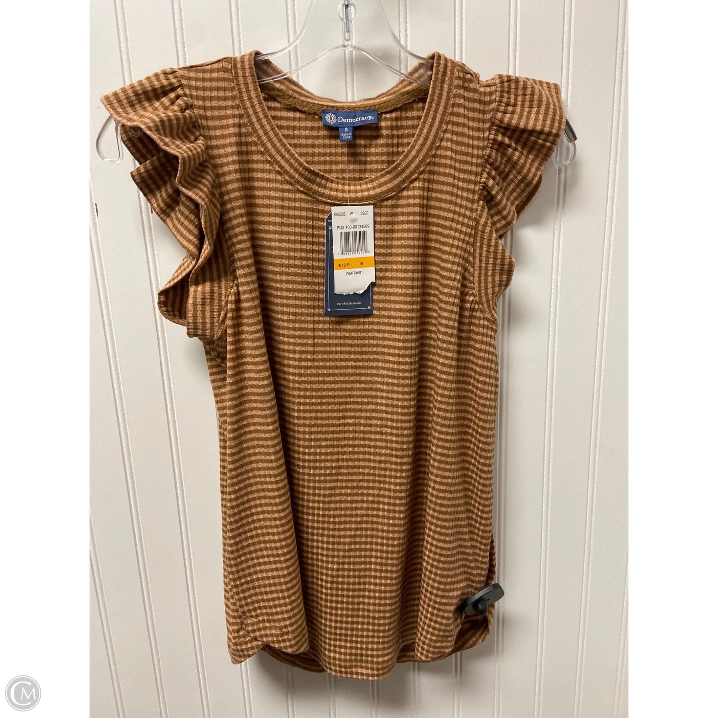 Top Sleeveless By Democracy In Striped Pattern, Size: S